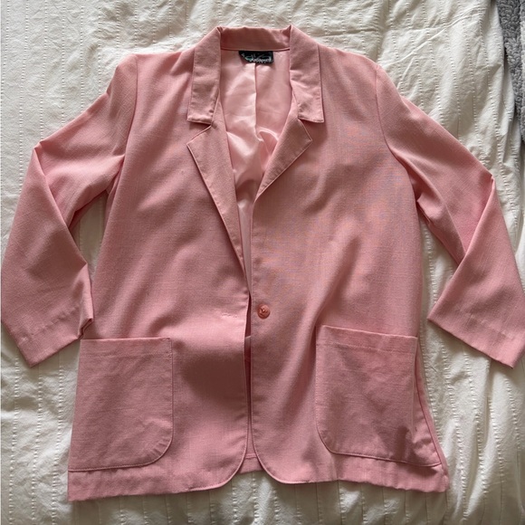 jessica stevens petite Jackets & Blazers - Charming Y2K Pink Women's Linen Blazer